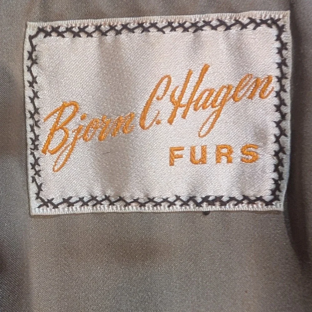 Bjorn C. Hagen Vintage Women's Mink Fur Stole Wrap Shawl Honey Brown